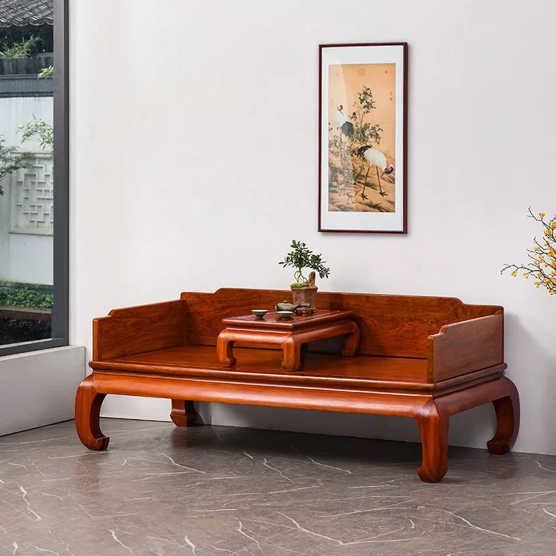 

All solid wood new Chinese Arhat bed mahogany sofa bed living room home simple Zen Arhat collapse dual-purpose sofa bed