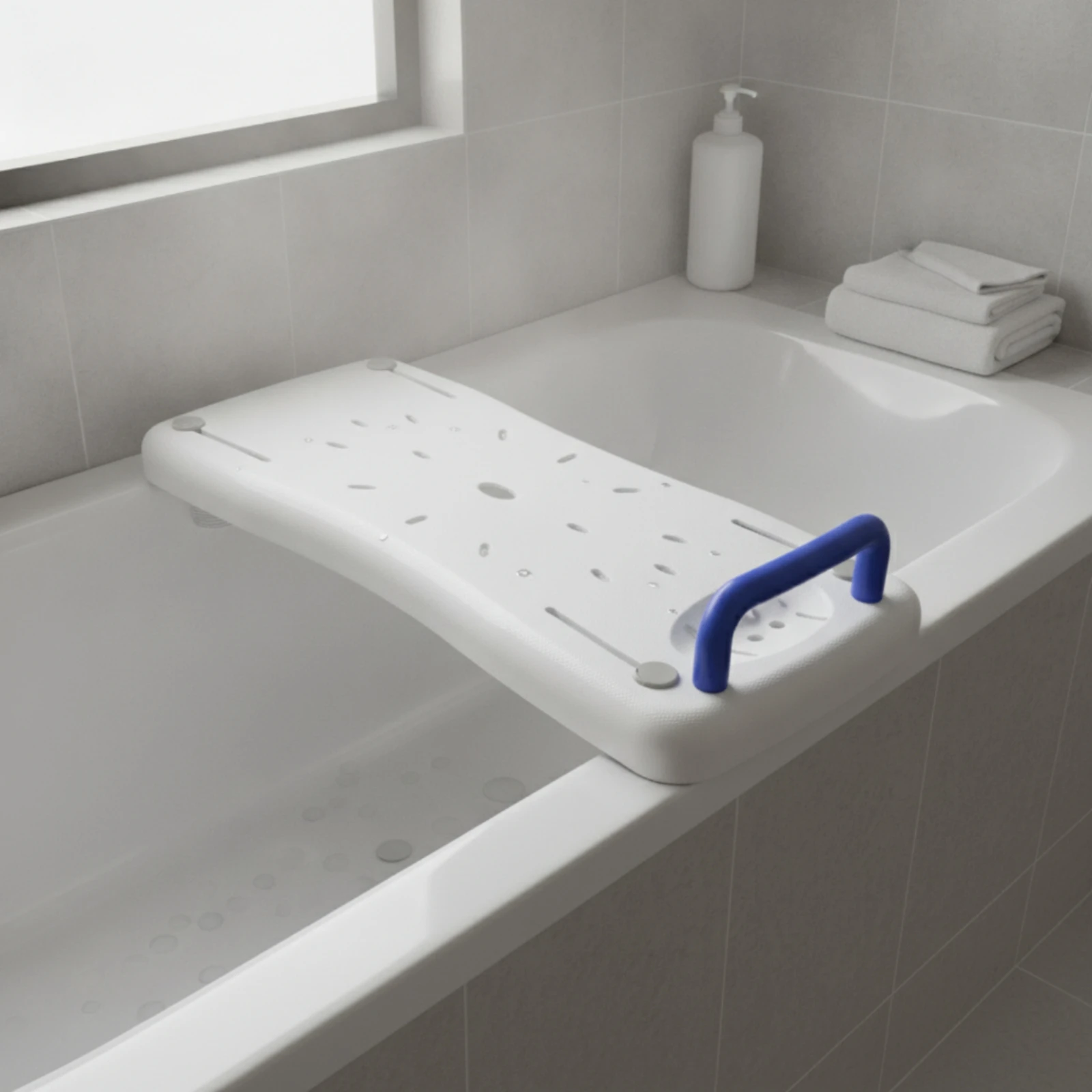 Bathtub Seat Board Adjustable Bath Board with Handle Bathtub Seat with Handle Plastic Tub Transfer Bench Stable for Elderly