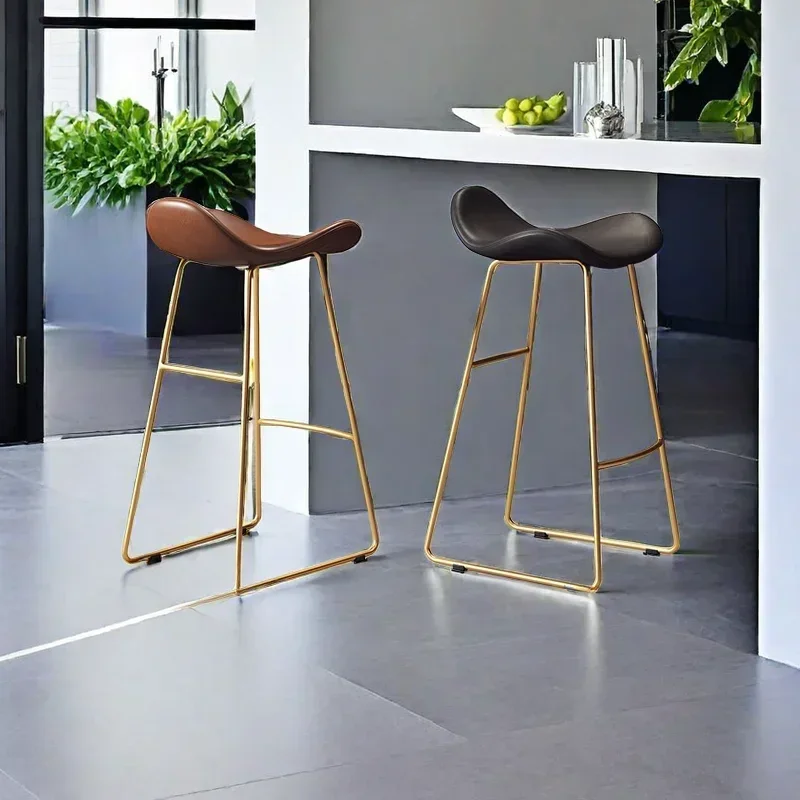 

Sillas Para Comedor Iron Dining Bar Chair Leather Kitchen Island Counter Height Bar Stool Taburetes Altos Cocina Home Furniture