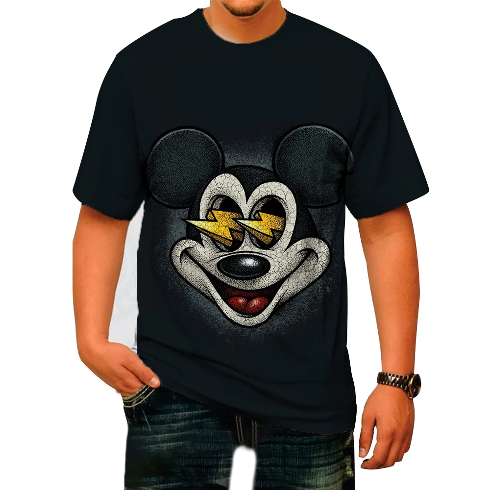 Männer Disney Mickey Mouse 3D-Druck T-Shirt Sommer täglich lose Kurzarm Kinder männliche Tops lässige T-Shirts Unisex Kleidung Kleidung