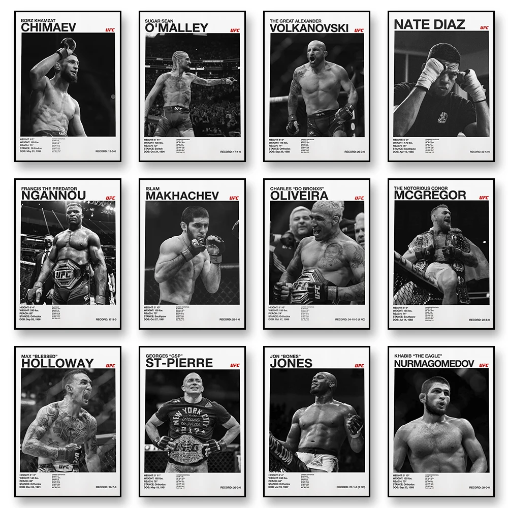 الملاكمة القتال ستار قماش جدار الفن طباعة ملصق MMA اللوحة الزخرفية ديكور المنزل الملاكمة عاشق هدية غير المؤطرة #1