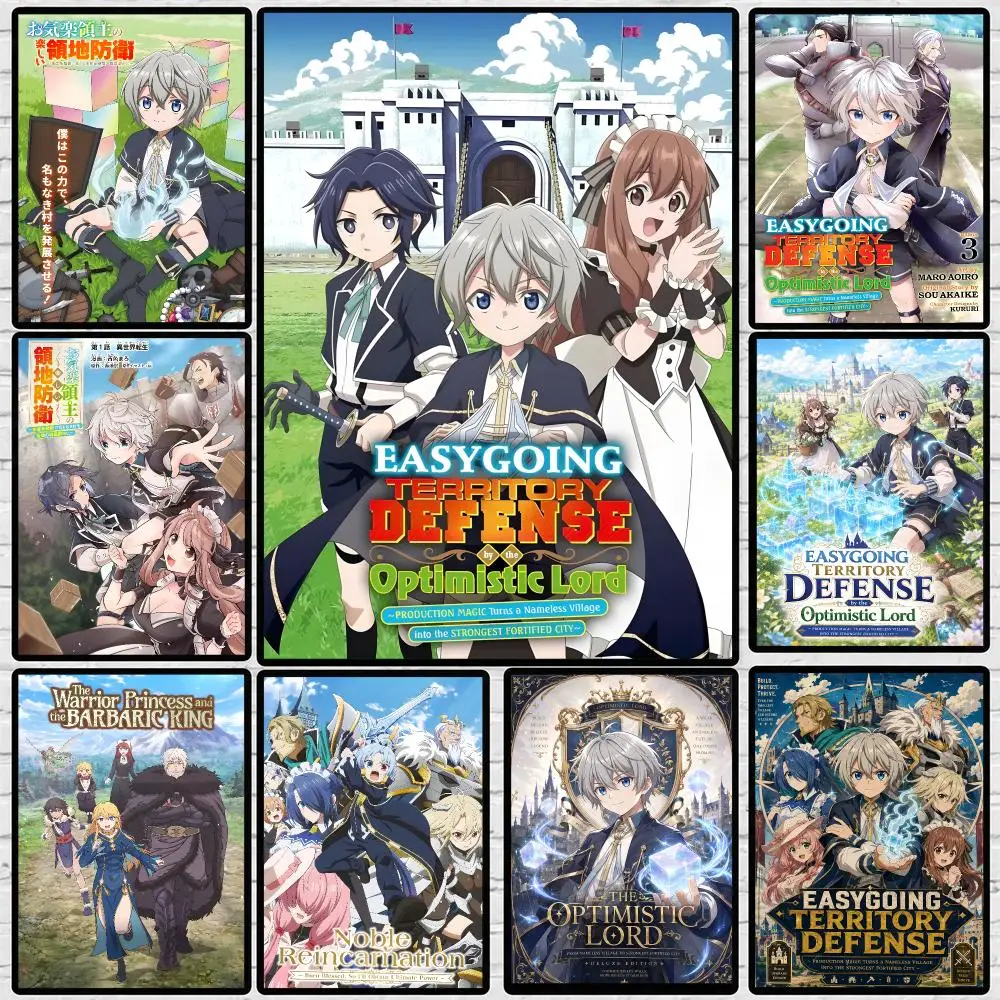 Affiche Manga Optimistic Lord Defense, autocollants haute définition, adaptés à la chambre à coucher, au salon, à la décoration de la maison
