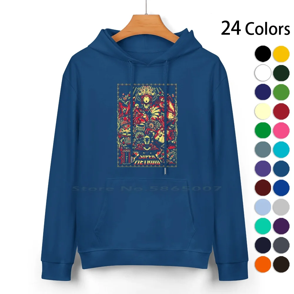 Super Metroid Legacy-Type B Cotton Hoodie Sweater 24 Colors Snes Super Metroid Super Entertainment System Metroid Prime 4