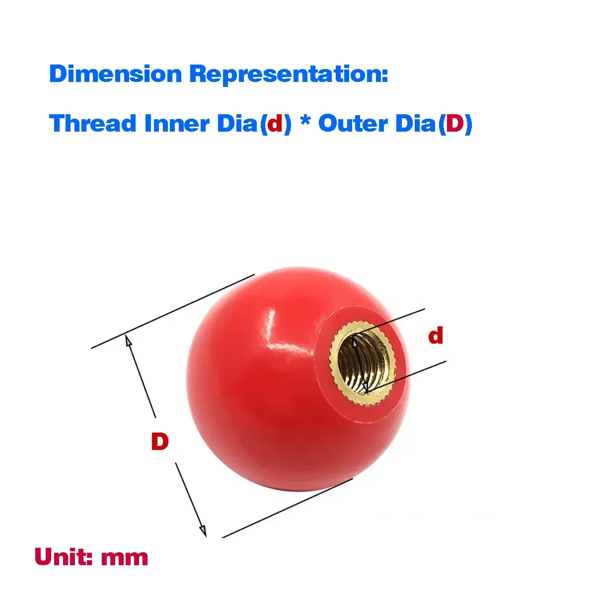 Handle Ball/Bakelite Ball Head Control Joystick Handle/Red Black Nut M5-M16