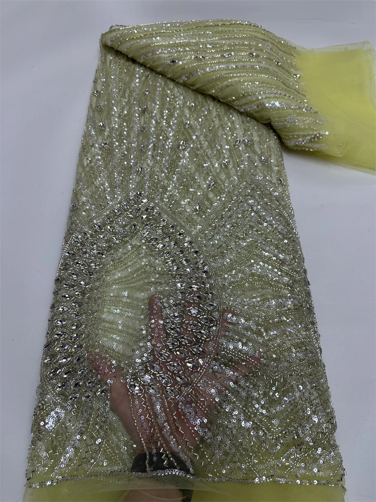

Африканская кружевная ткань с блестками, тяжелая вышивка бисером, нигерийская свадебная ткань высокого качества, французский тюль, кружевная ткань для блесток