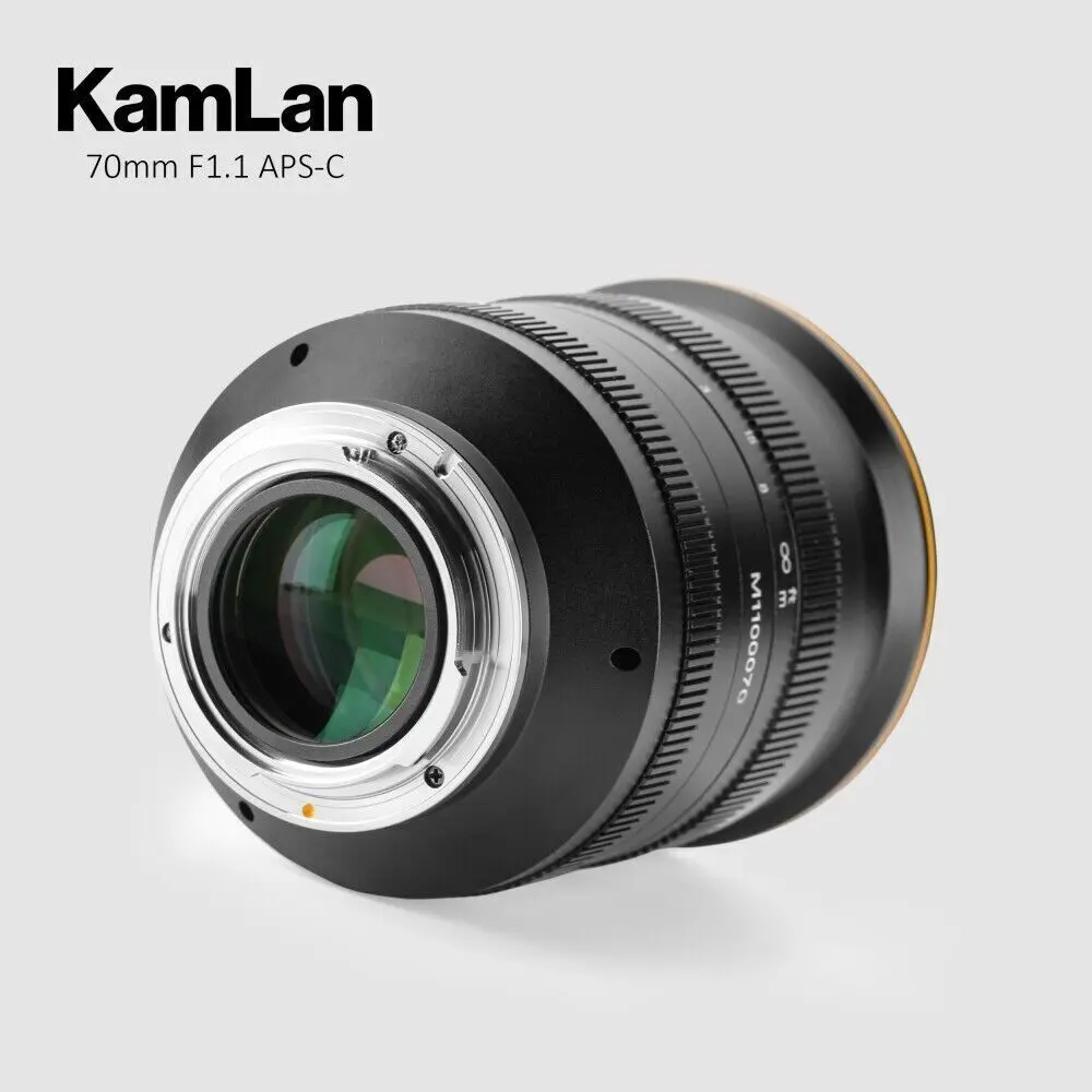 Kamlan 70mm f1.1 APS-C Large Aperture Manual focus Lens For Canon EOS-M/ Sony E/ Fuji X/ M43 Mount Mirrorless Cameras