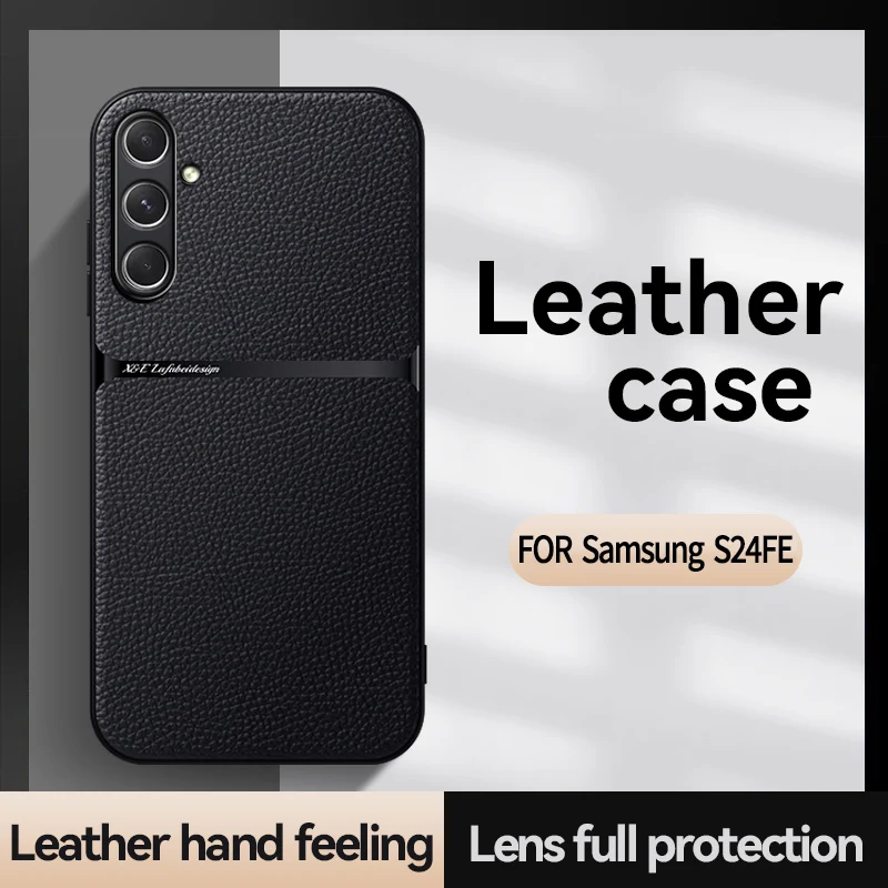 For Samsung Galaxy S24 S23 pro UTRAL FE Case Luxury Leather Skin-friendly Waistline Back Cover Shockproof Bumper Funda