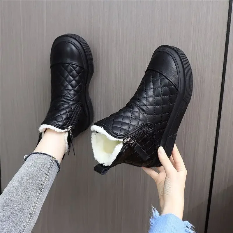 Winter New Snow Boots for Women Waterproof Thickened Velvet Soft Sole Large Cotton Warm Anti-skid Boots