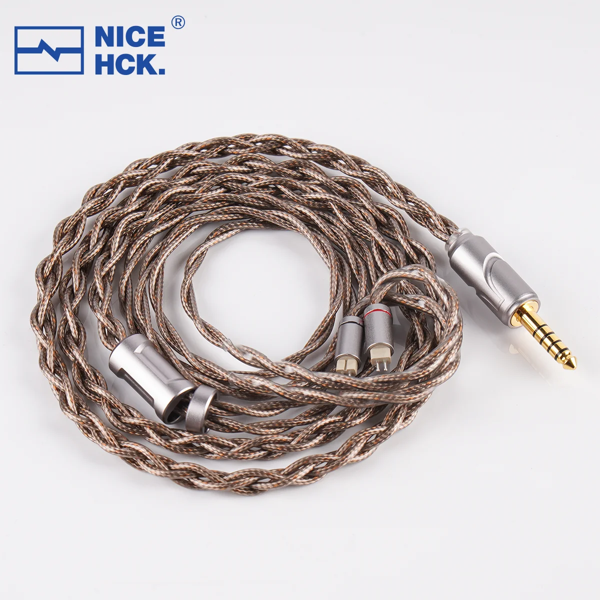 NICEHCK AceMeteor câble de mise à niveau 8N plaqué argent OCC + 8N OCC écouteur remplacer fil 2 broches OFC 4.4mm prise pour NX8 METRO Mystic 8