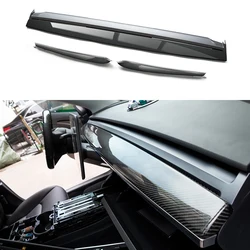 For Tesla Model 3 Model Y 2020 2021 2022 2023 LHD Genuine Carbon Fiber Interior Center Console Dashboard Panel Door Trim Strip