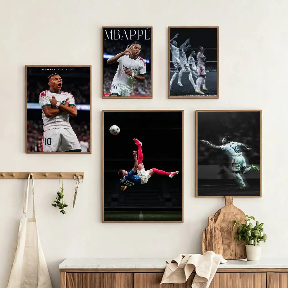 So cool K-Kylian Mbappe Poster HD Self Adhesive Waterproof Wall Art Ideal for Home Office Dorm Gift Customizable