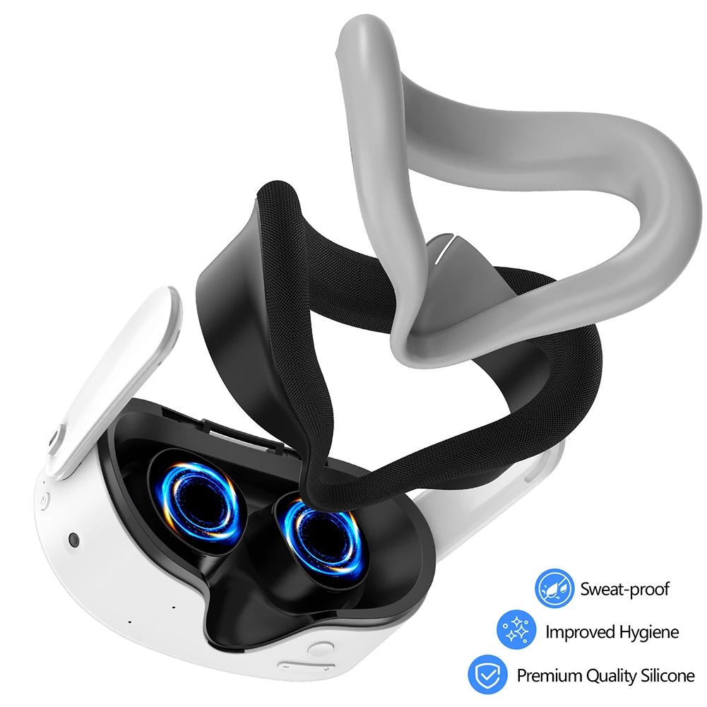 Silikonowa osłona twarzy VR Odporna na pot ochronna podkładka pod oczy z ochraniaczem na nos zapobiegającym wyciekom Poduszka na twarz Zamiennik dla Meta Quest 3S