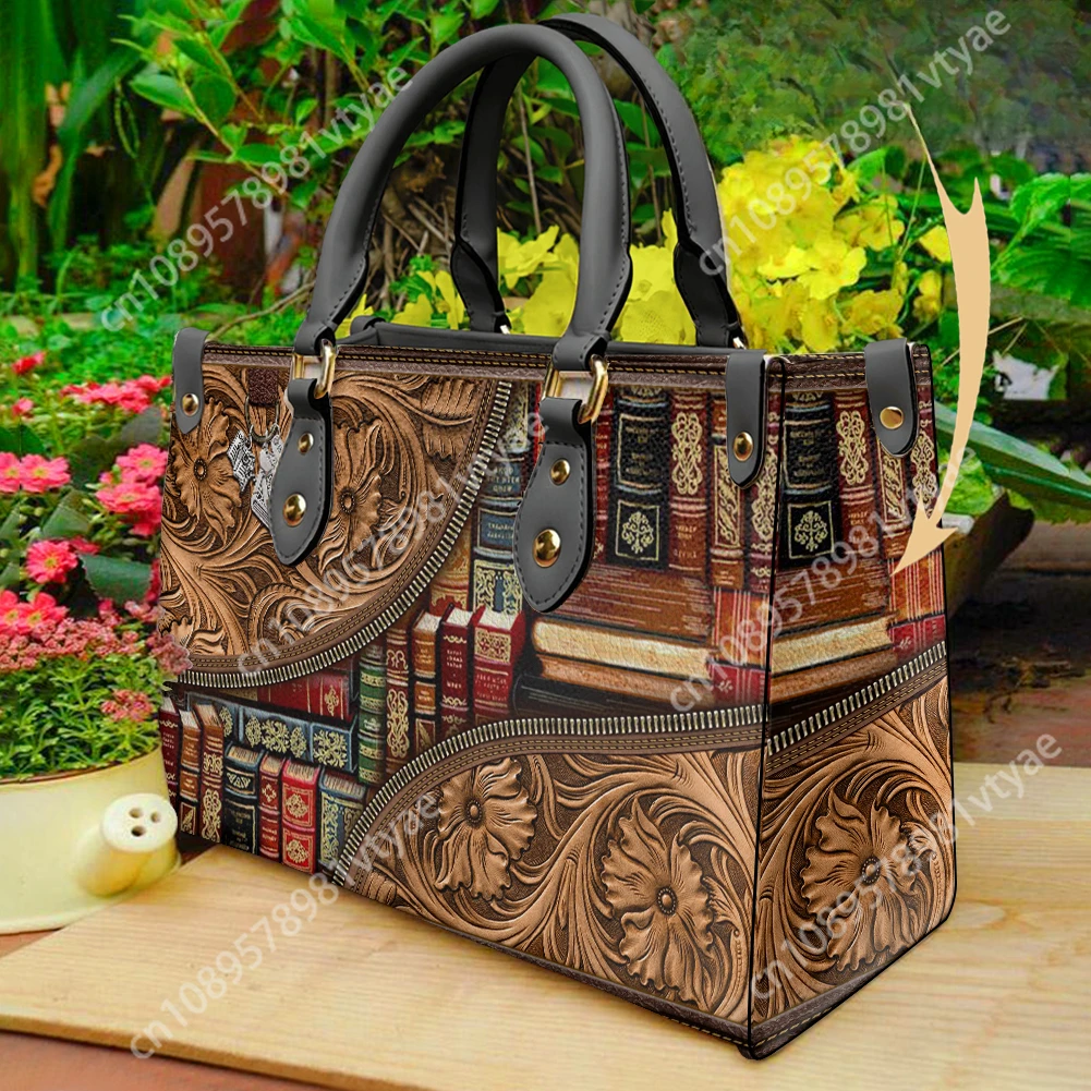 

Book 3D Reading Enthusiast Handbag for Woman Teacher Professional Pride Librarian Shoulder Bags Brand Design Leather Totes Gifts