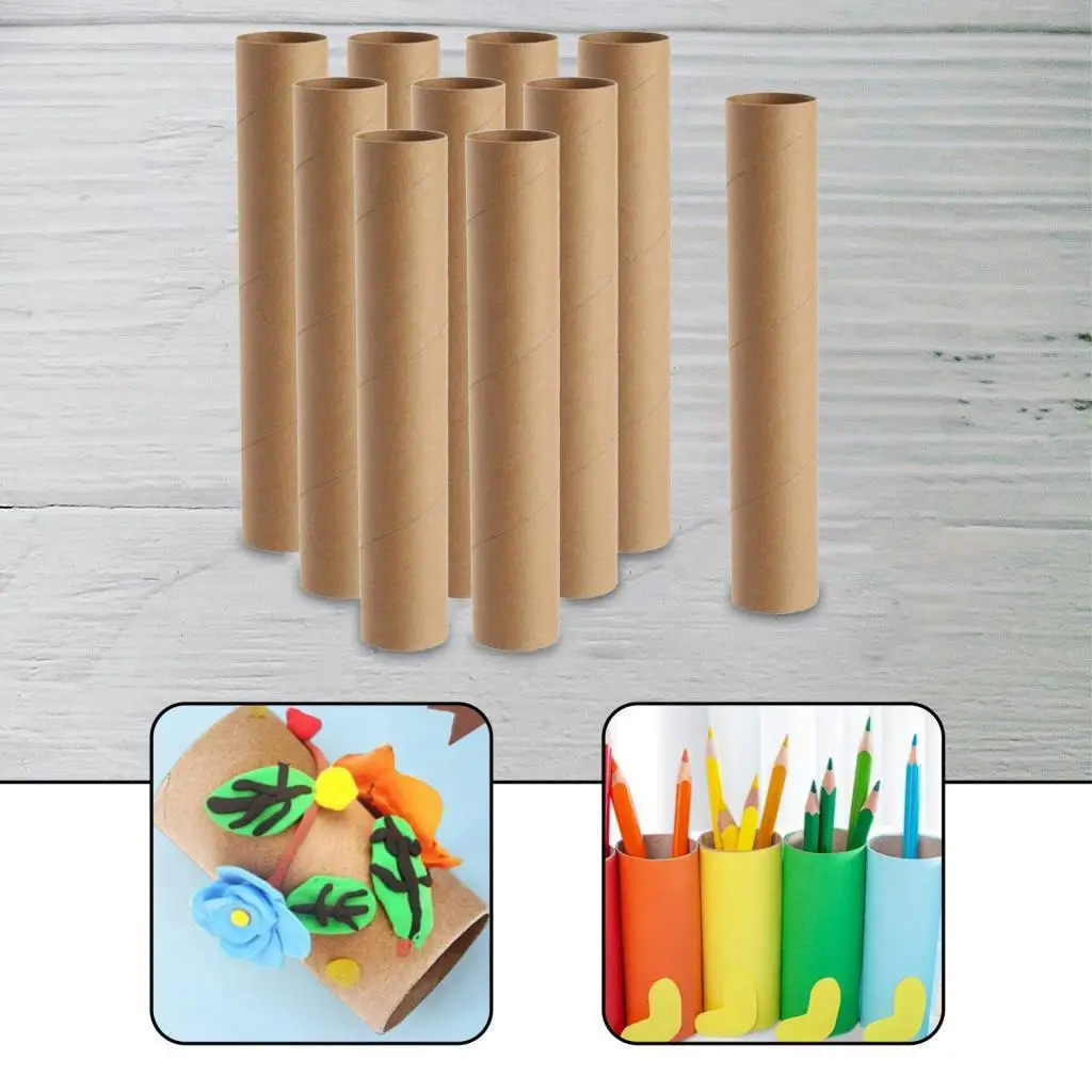 Pressure Resistant Cardboard Tubes for Crafts Kraft Paper Round Rolls DIY Handmade Art Supplies for Group School Projects