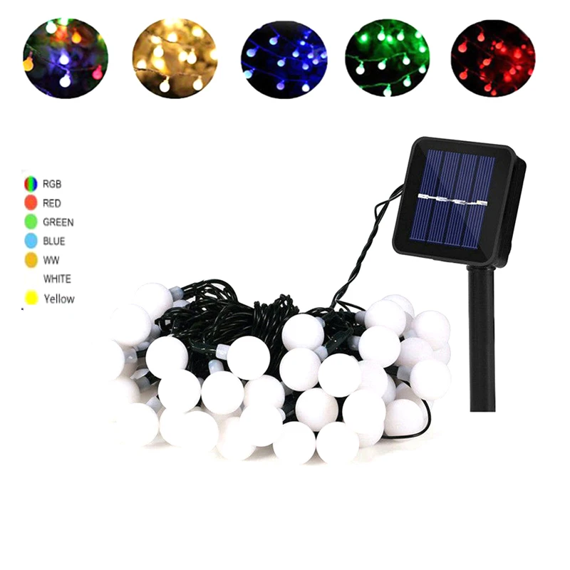 

10m 100 Led Crystal Ball Solar String Lights Outdoor Garland Waterproof Solar Lamp Xmas Patio Light for Faiy Garden Party Decor