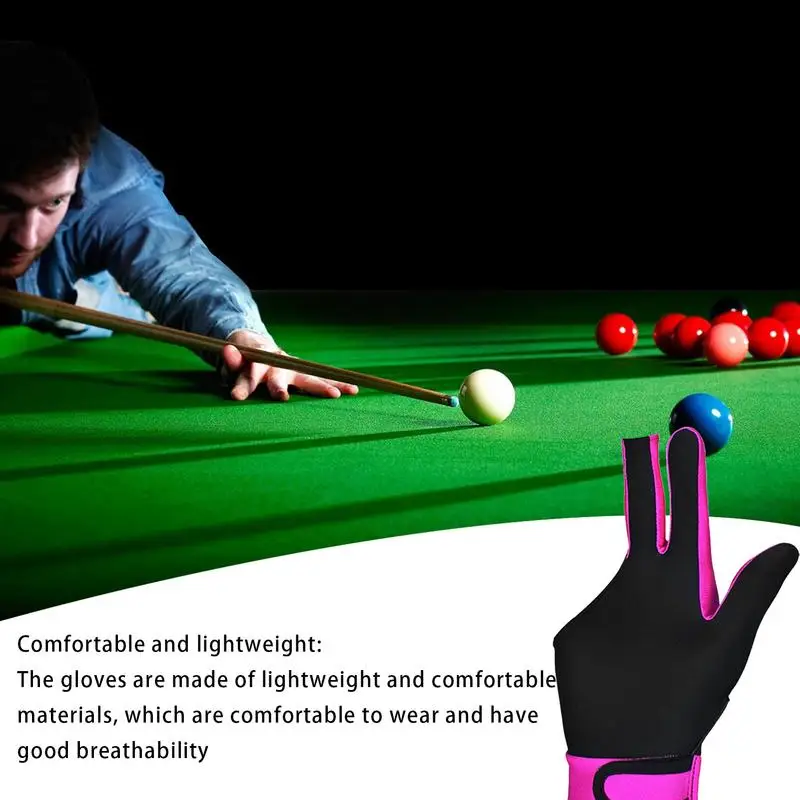 1PCS Cue Pool Shooters Open 3 Fingers Glove Billiard Gloves 5 Colors Snooker Gloves High Quality Billiard Accessories Dropship