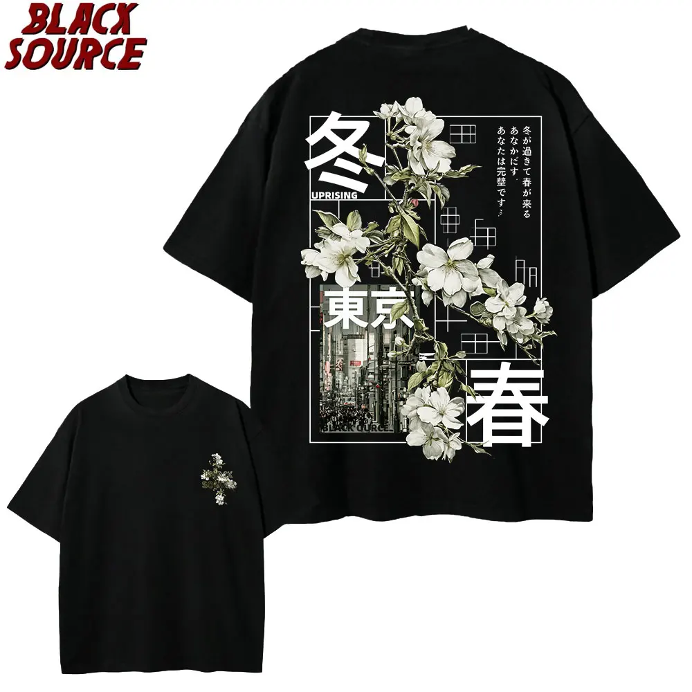 T474 Herren Kurzarm-T-Shirt im japanischen Stil, vielseitiges Design, geeignet für alle Jahreszeiten, bequemes Sommer-Oberteil, 100% Baumwolle – Detail 4
