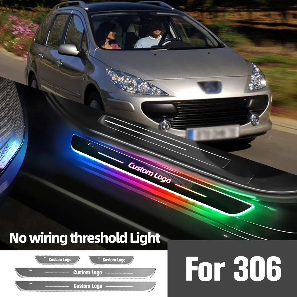 

For Peugeot 306 1999-2003 2000 2001 2002 Car Door Sill Light Customized Logo LED Welcome Threshold Pedal Lamp Accessories