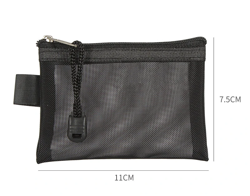 Mini-Geldbörse aus durchsichtigem Nylon mit Netzstoff und Reißverschluss, niedliche Geldbörse, tragbar, für Kreditkarten, Ausweise, Lippenstift, Tasche, Datenleitung, Schlüssel, Kopfhörer-Organizer – Detail 4