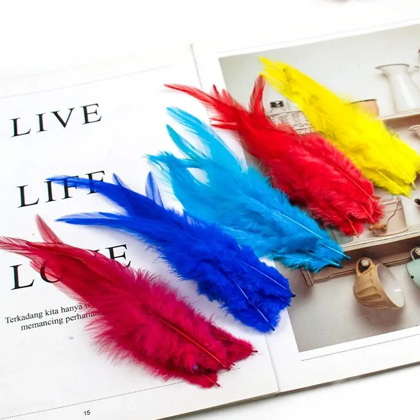 50pcs 10-15cm Chicken Feather Rooster Cock Plumes Fly Tying Feather DIY Jewelry Dream cather Earring Accessory Plumas for Crafts