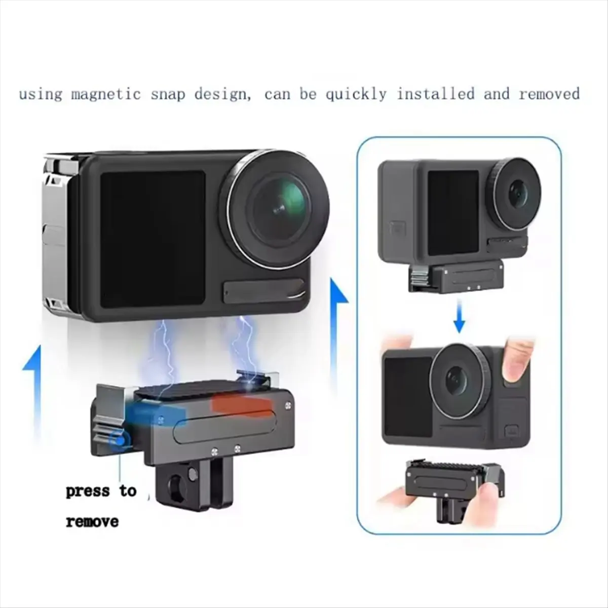 Magnetic Quick Release Converter Base with 1/4 Inch Thread Hole & for Adapter for Action 5PRO/4/3