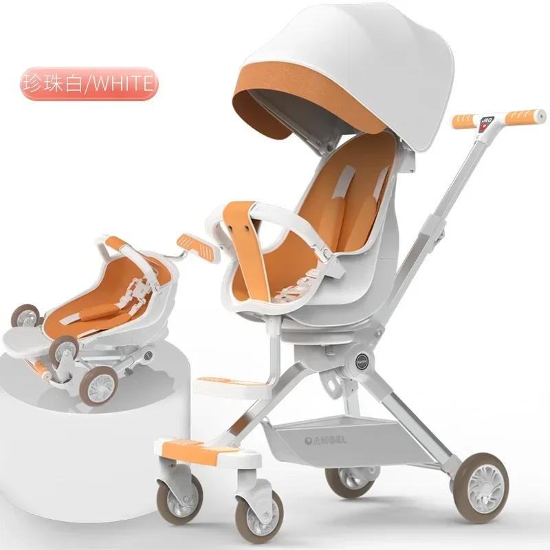 Walking Baby Trolley One-click Folding Light Two-way Sitting Can Lie High View 2-6-year-old Baby Stroller