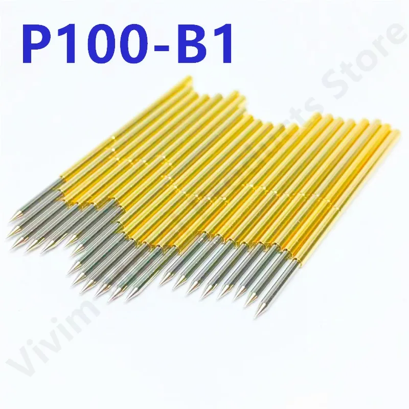 20/100Pcs P100-B1 Spring Test Probe P100-B Test Pin PA100-B PA100-B1 Test Tool 33.35Mm Dia 1.36Mm naald Tip Dia 0.99Mm Pogo Pin