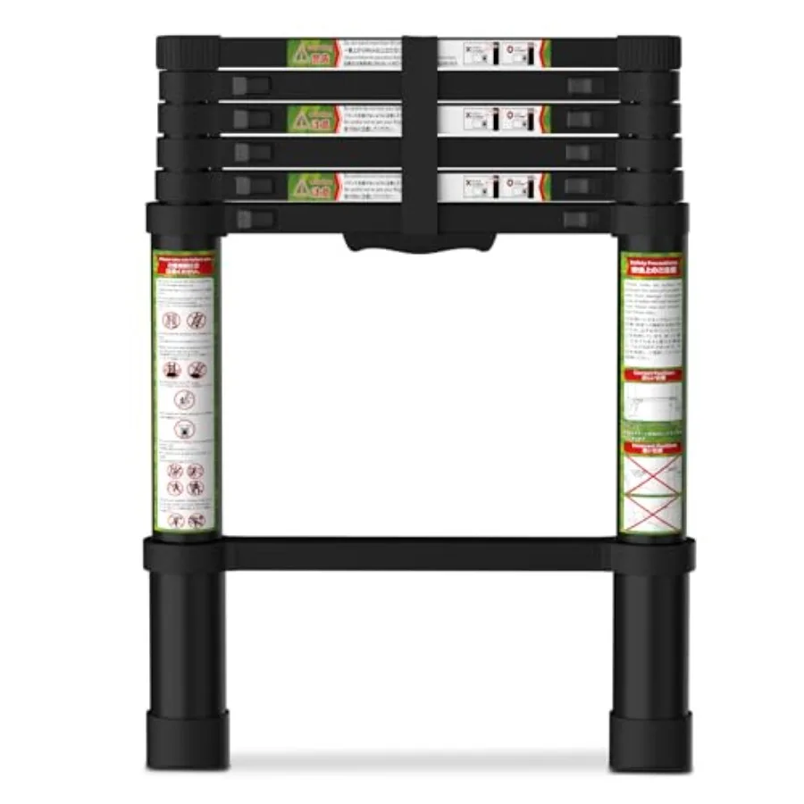 

Telescoping Ladder for RV Attic 6.5FT Aluminum Extension Ladder with Dual Locking Mechanism Max Load 330lbs Compact Foldable La