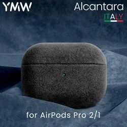 YMW ALCANTARA-Étui AirPods Pro 2 en cuir Élde luxe, housse en fourrure pour casque Bluetooth sans fil