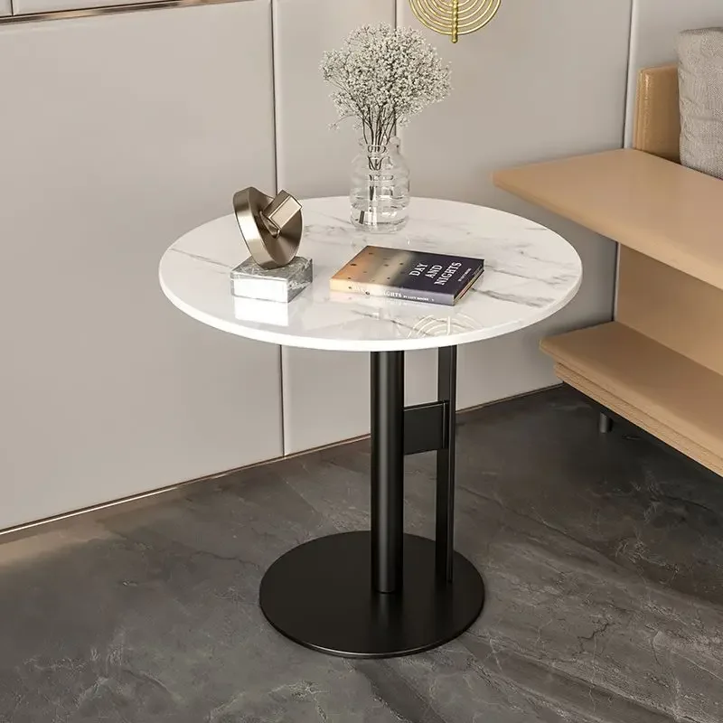 Round Sofa Side Table Light Luxury Slate Coffee Table Designer Living Room Bookshelf Furniture Nordic Modern Table image 6
