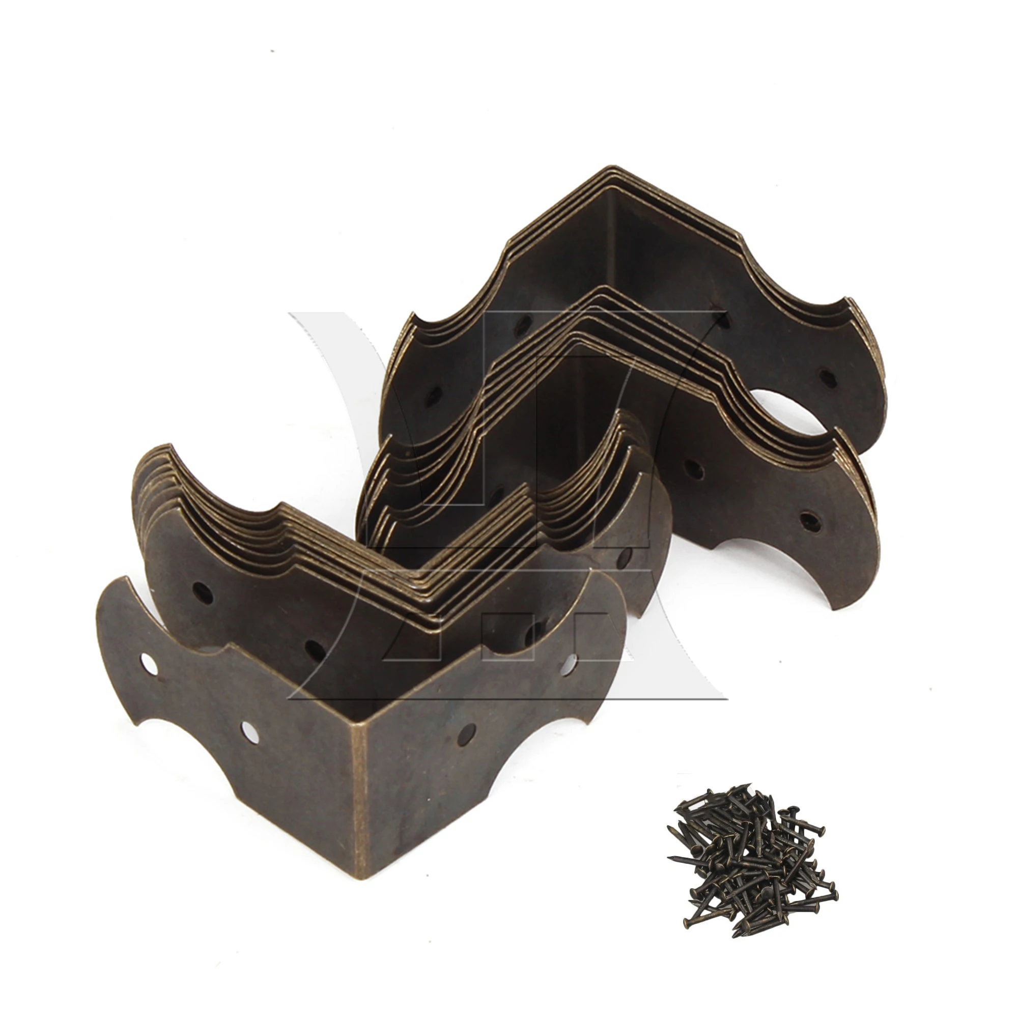 

CNBTR 20pcs Decorative Vintage Box Corner Guards 0.94x0.51inch Edge Cover
