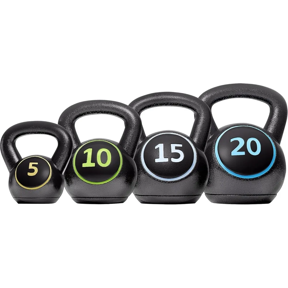 

Kettle Bell, Training Set 5lb, 10lb, 15lb, 20lb Male and Female Fitness Pots, Suitable for Full Body Exercise and Sports Fitness