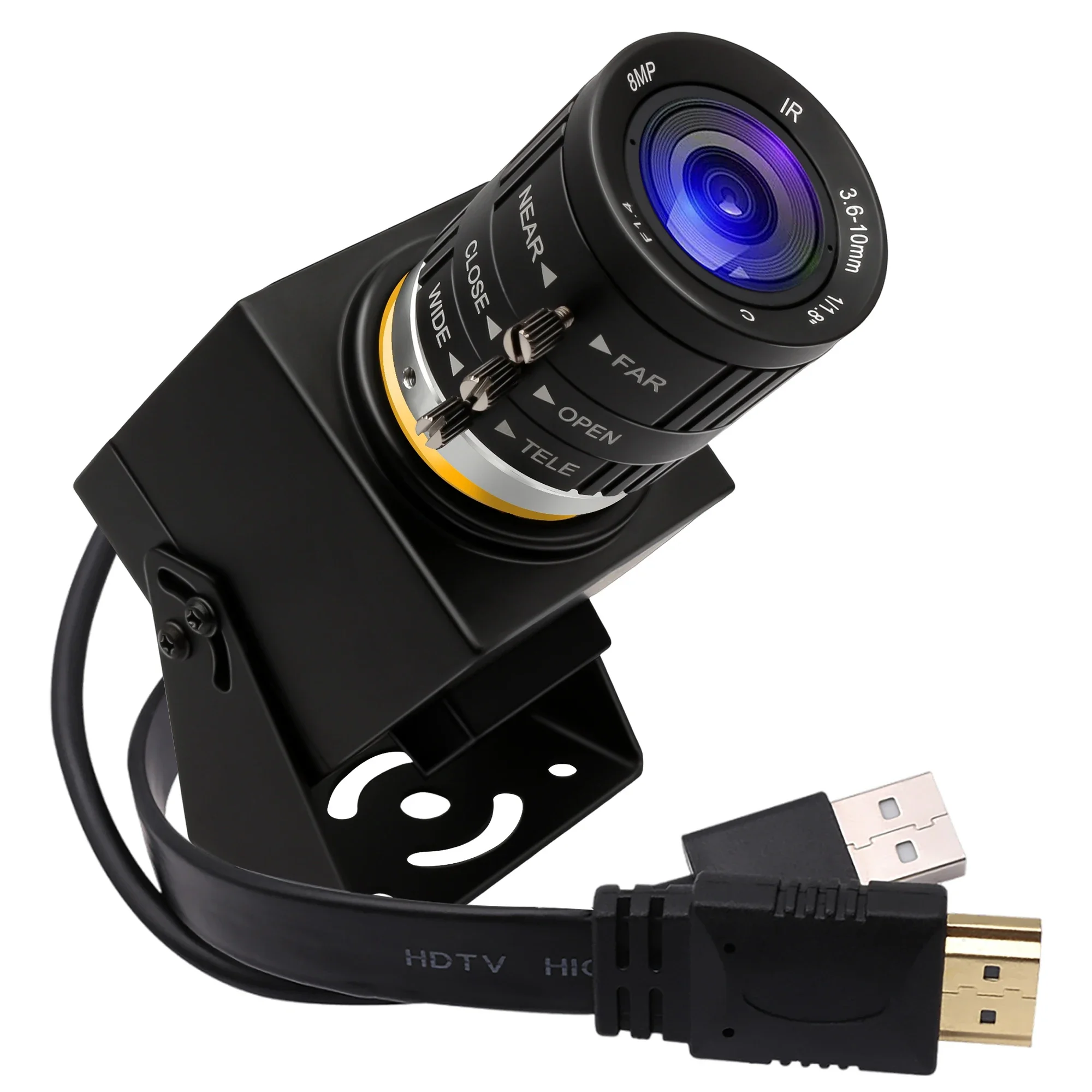 Best ELP Live Stream PC Webcam With CS Zoom Lens USB HD MI Simultaneous Output 4K 30fps UVC Camera Plug Play