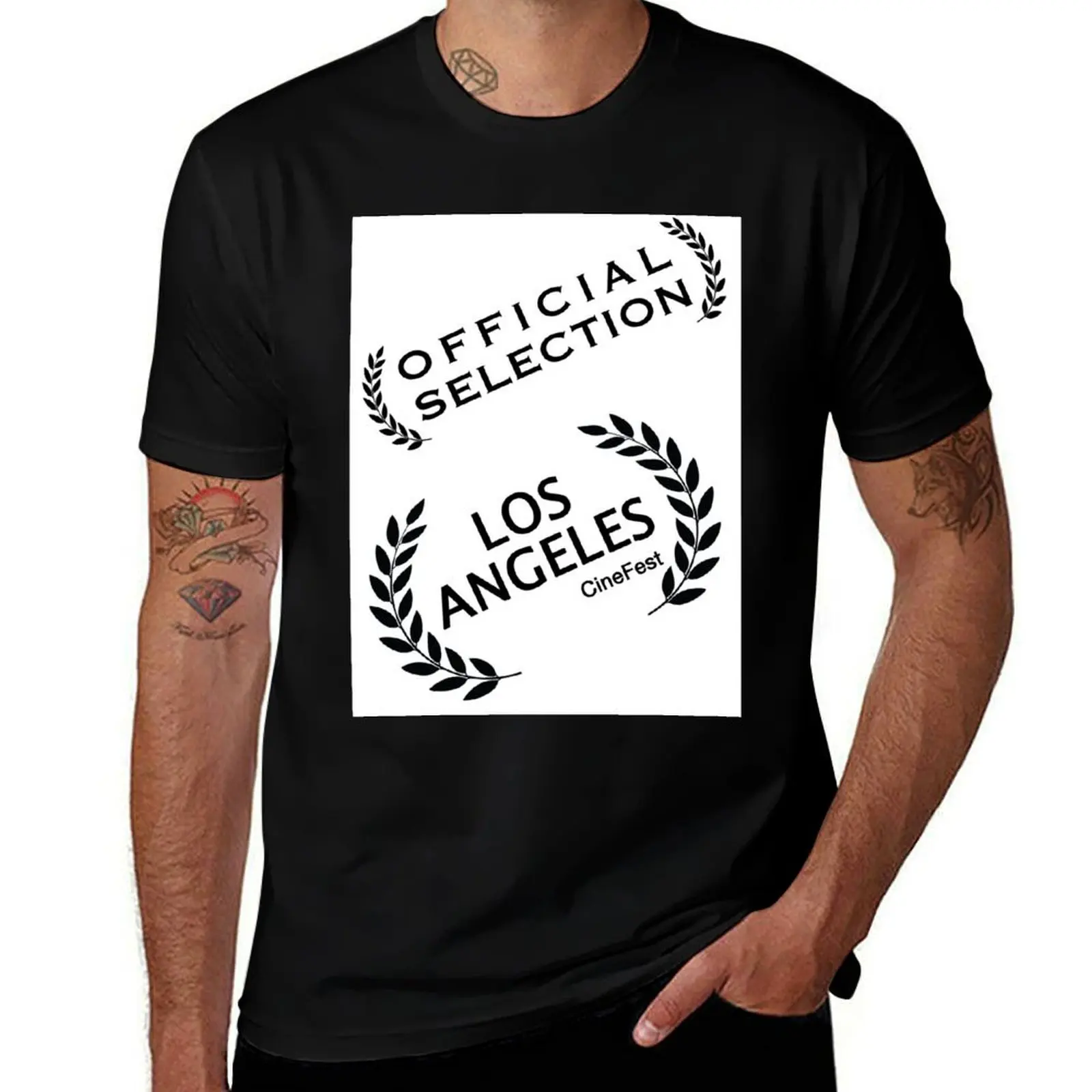 Official Selection Los Angeles Cinefest T-Shirt Work Outdoor Short Sleeve Tee T-Shirt