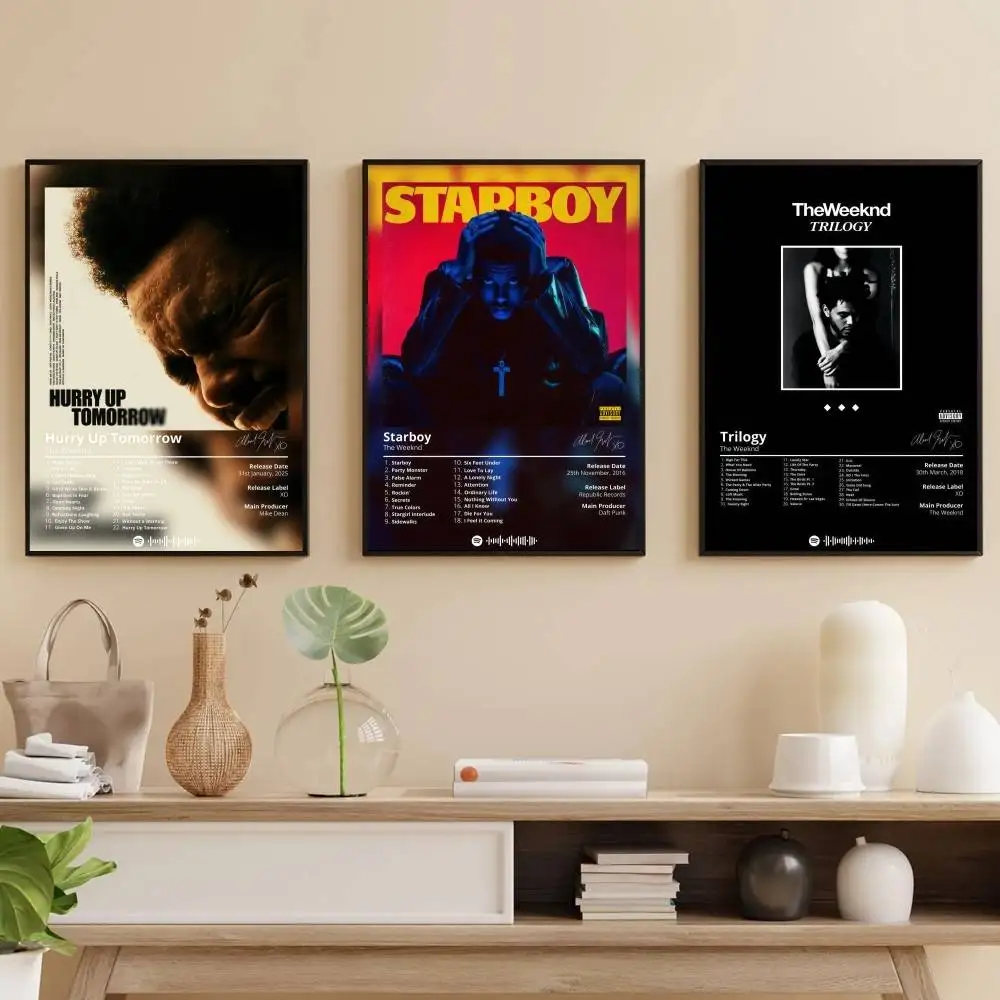 

The W-Weeknd Hurry Up Tomorrow Poster Self-adhesive Art Waterproof Paper Sticker Coffee House Bar Room