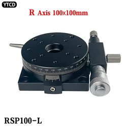 R Axis 100mm RSP100-L 360 Degree Manual Rotating Platform Sliding Stage Precision Bearing Linear Stage Load 39.2N 4kgf 100mm