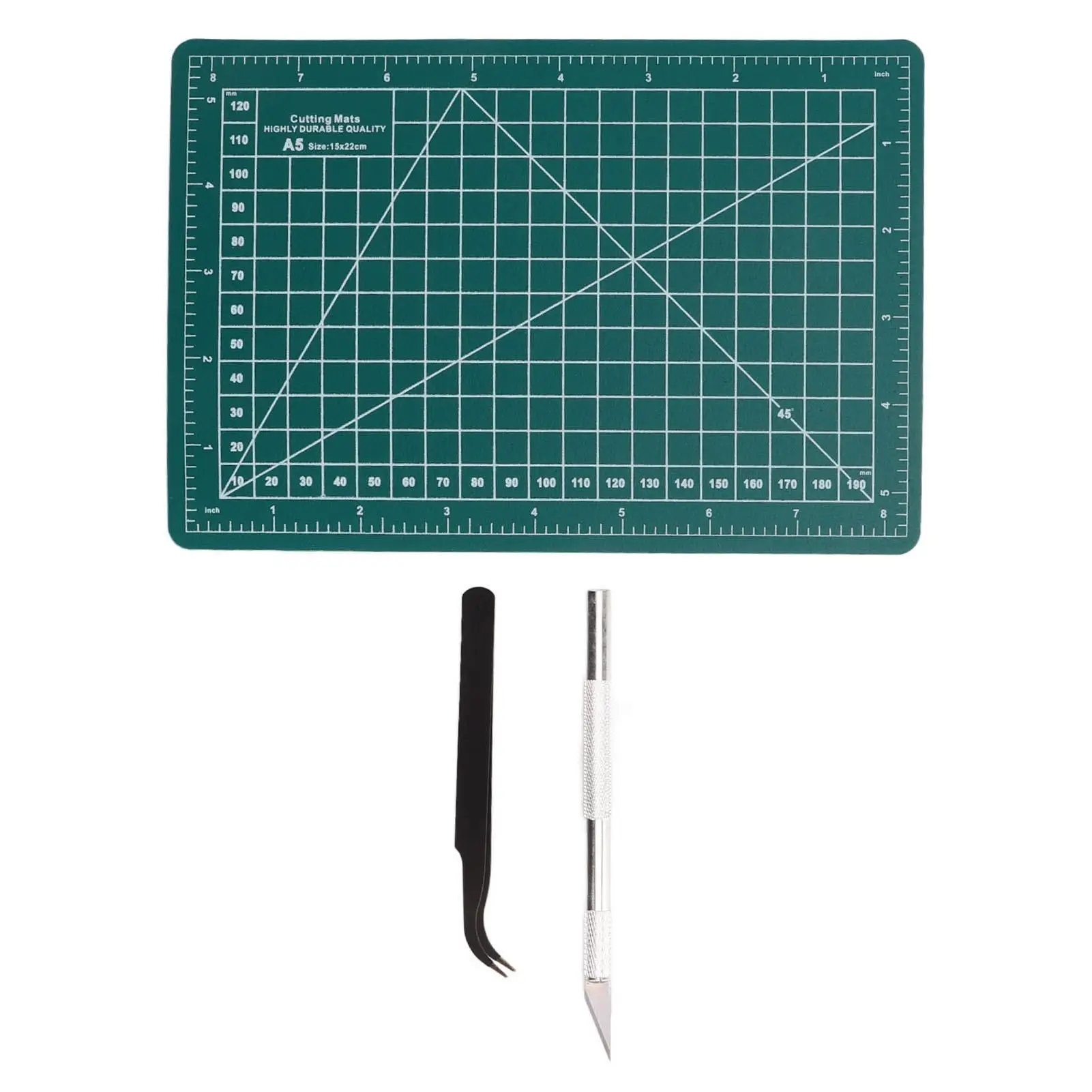 Self-Healing A5 Cutting Mat for Sewing & Crafting - Durable, Waterproof with Tweezers & Knife for Precision Work