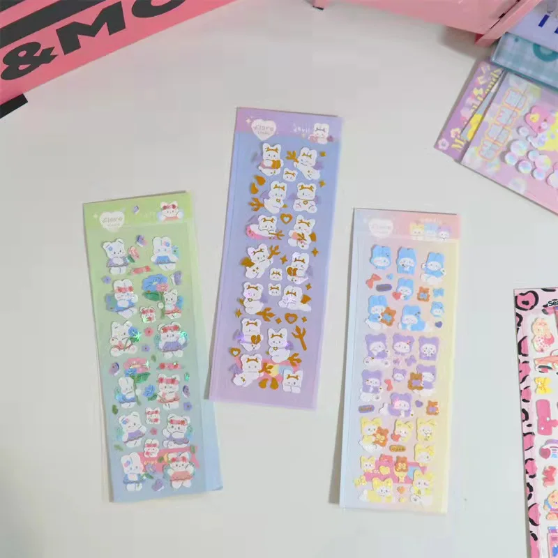 1sheet Cute Flowers Sticker Decorative Planner Diary Scrapbook Stickers Kawaii Stationery Supplies