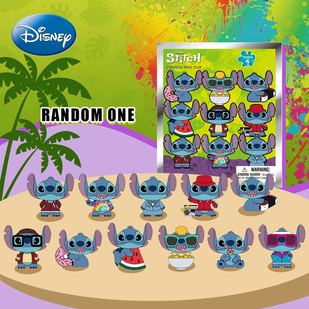 พวงกุญแจตัวละครอนิเมะแบบกล่องสุ่มลิขสิทธิ์แท้จากสติทช์  พร้อมคลิปหนีบกระเป๋า  ของขวัญ 1 ชิ้น ดิสนีย์