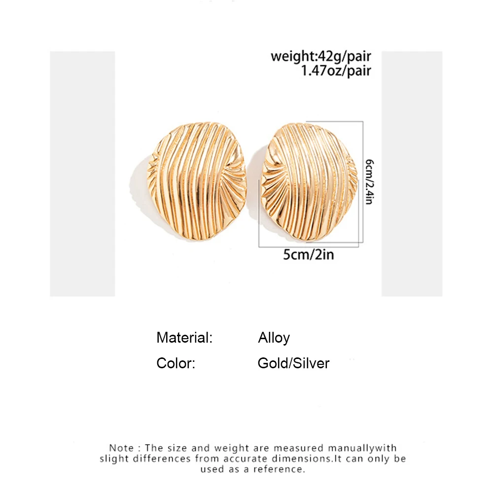 Fashion Ocean Metal Sea Shell Shaped Earrings Women Exaggerated Stud Earrings Statement Jewelry Accessories