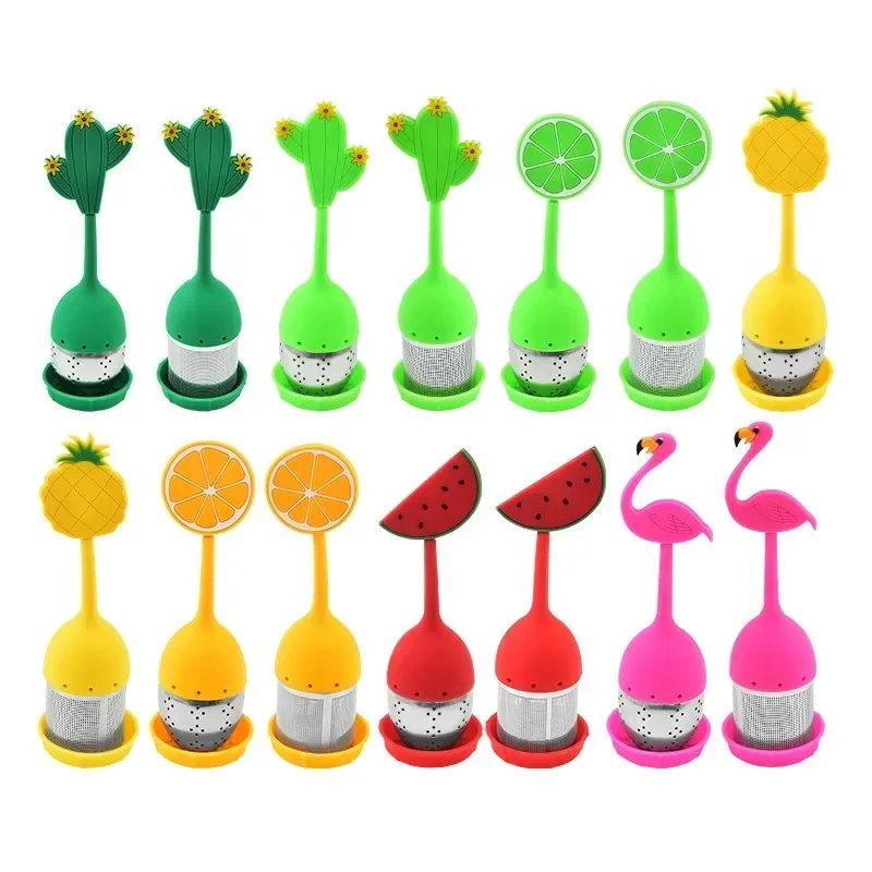 1pc Flamingo Fruits Tea Infuser Stainless Steel Tea Ball Leaf Tea Strainer For Brewing Device Herbal Spice Filter Kitchen Tools
