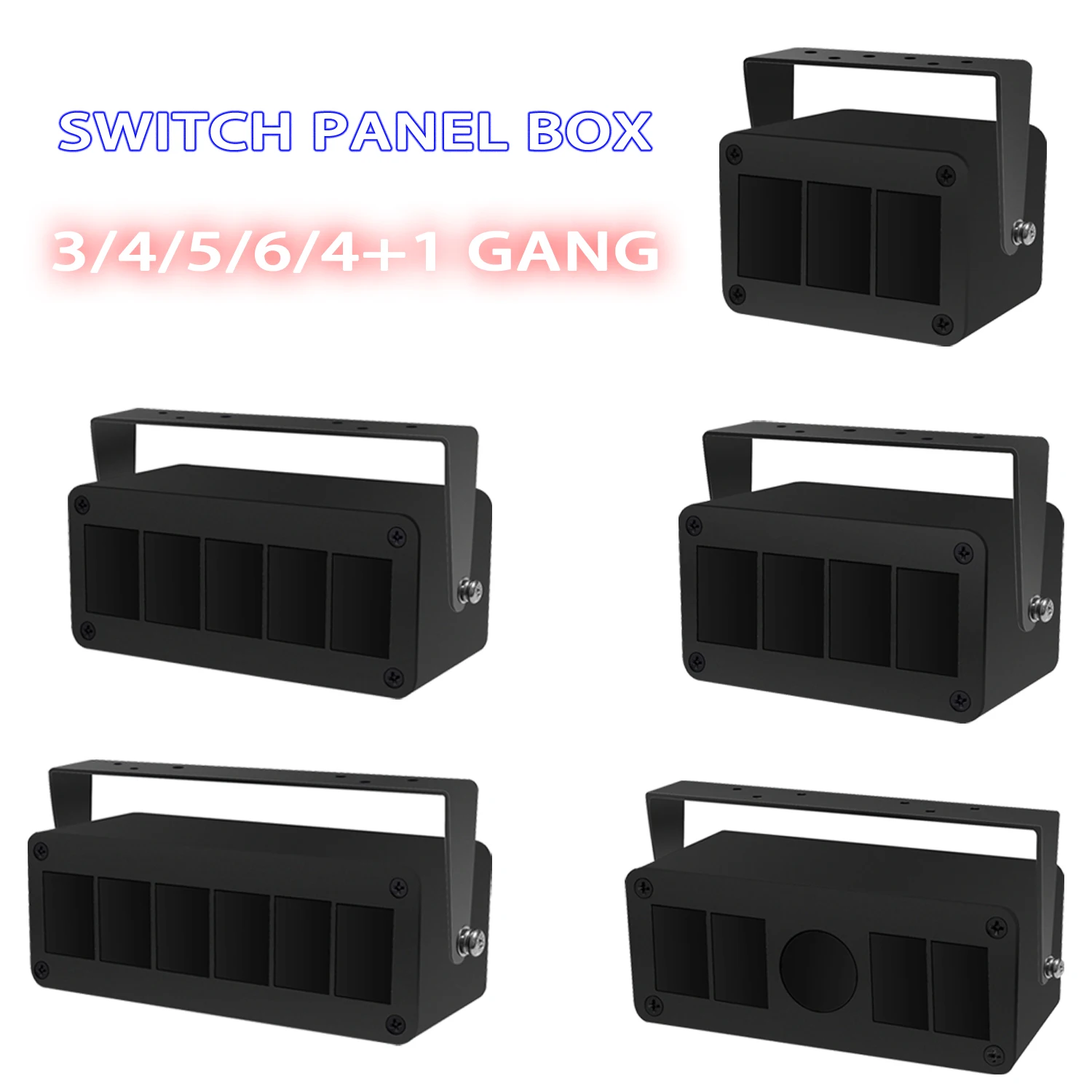 

3 / 4 / 5 / 6 Gang DIY Rocker Switch Box Waterproof Aluminum Rocker Switch Panel for Car Marine Boat RV ATV UTV RZR Off Road