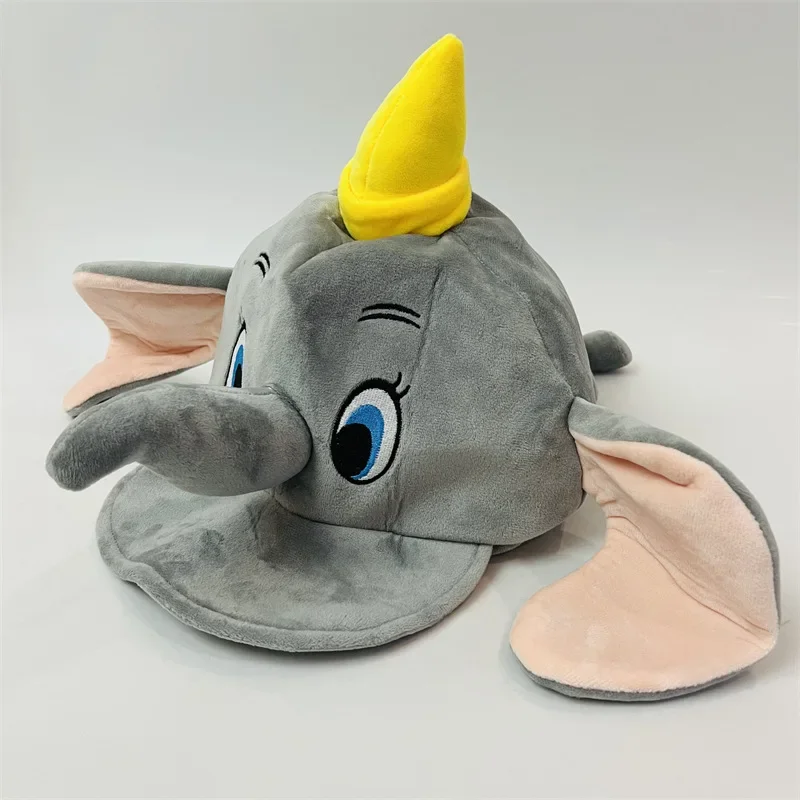 Disney Dumbo dzieci czapka typu Snapback małe dziewczynki i chłopcy kreskówka urocza mały słoń pluszowa czapka z daszkiem bawełniana kapelusze