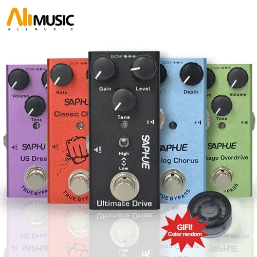 Pedal de guitarra eléctrica SAPHUE Overdrive Vintage/Distortion Crunch/Distortion/Sueño de EE. UU./Coro clásico/Fase Vintage/Delay Digital