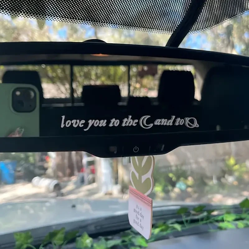 

Love You To The Moon And Saturn Rearview Mirror Decal