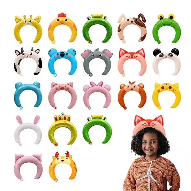 20 pcs Animal Balloon Headband Inflatable Toys Zoo Animals Party Headband For Party Favors Birthday Party Children Activities