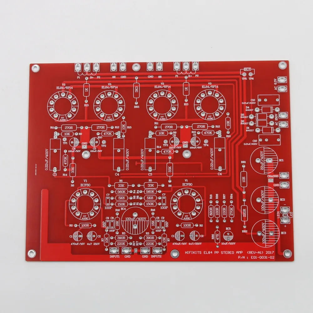 HiFi EL84+ECF80 Stereo Push-Pull Verstärker-Platine Klassisches Röhrenverstärker-Board-Kit – Detail 2