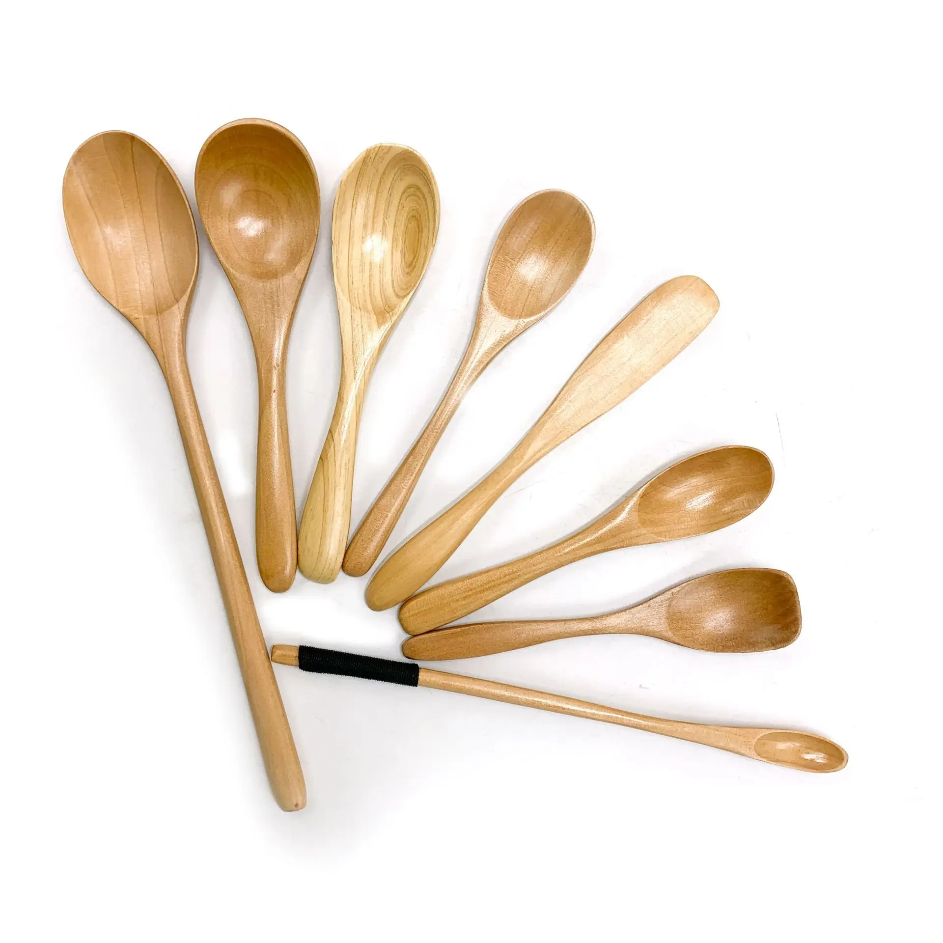 

Деревянные чайные ложки, длинная деревянная кофейная ложка, маленькая деревянная ложка в японском стиле для чая, меда, десерта, напитков, мешалка, ложки для смешивания