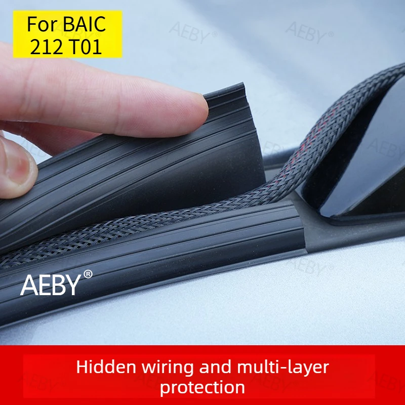 For BAIC 212 T01 Windshield strip cable trough waterproof,Hidden adhesive strip for roof light wiring,Exterior accessories