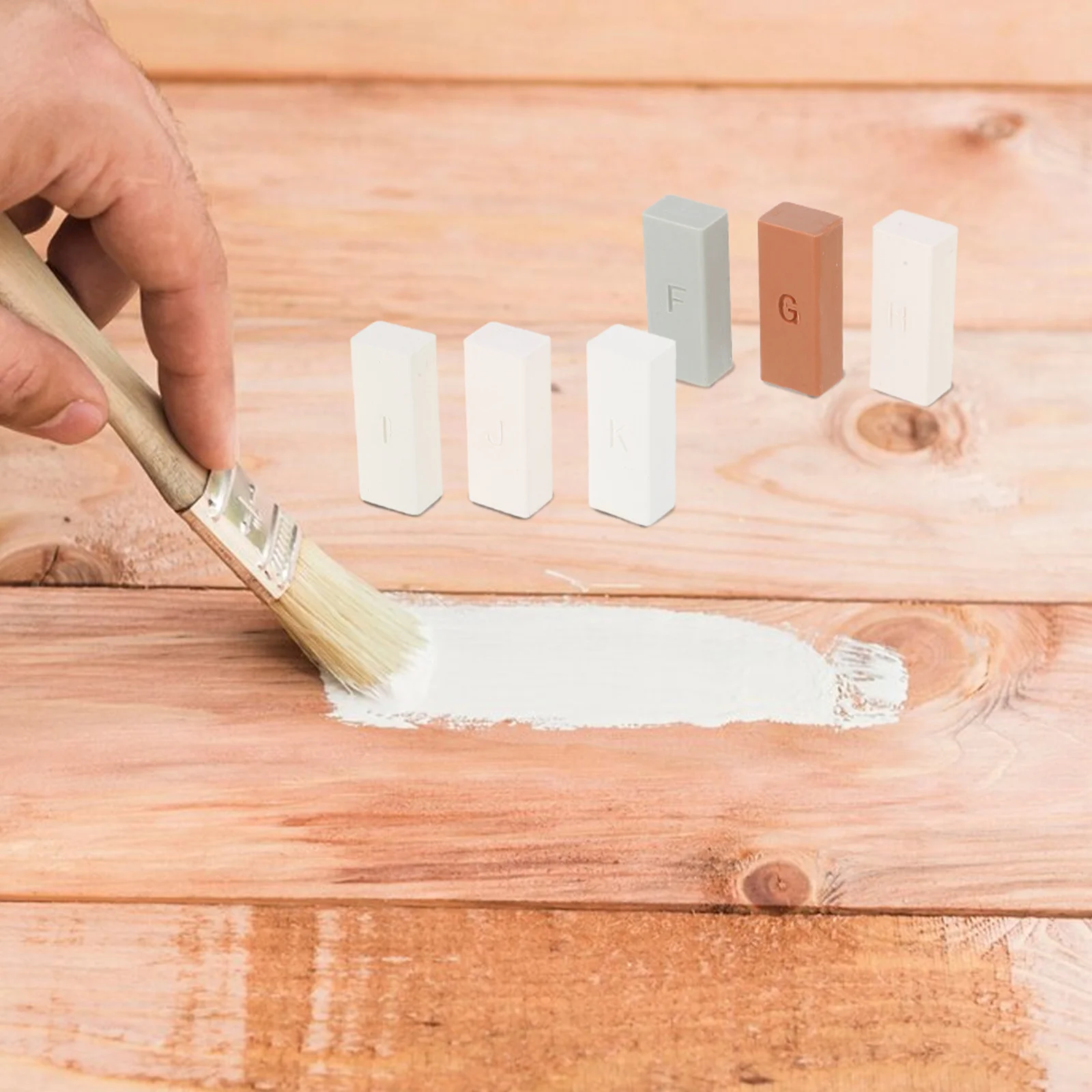 11 قطعة طقم شمع إصلاح الأرضيات البلاستيكية مقاوم للغبار والماء سهل الاستخدام لإصلاح خدوش الخشب Lvt Wpc #6